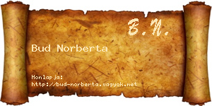 Bud Norberta névjegykártya